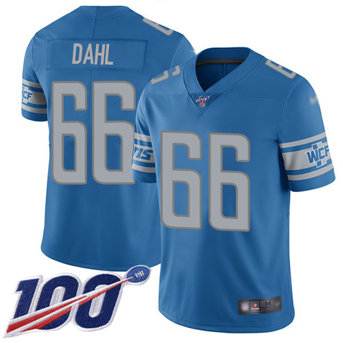 Detroit Lions Limited Blue Men Joe Dahl Home Jersey NFL Football 66 100th Season Vapor Untouchable